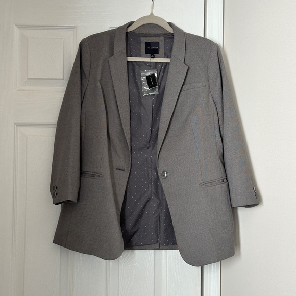 Vintage The Limited Blazer 3/4 Sleeve Gray Grey Blazer  BRAND NEW Size Large L - Picture 2 of 6